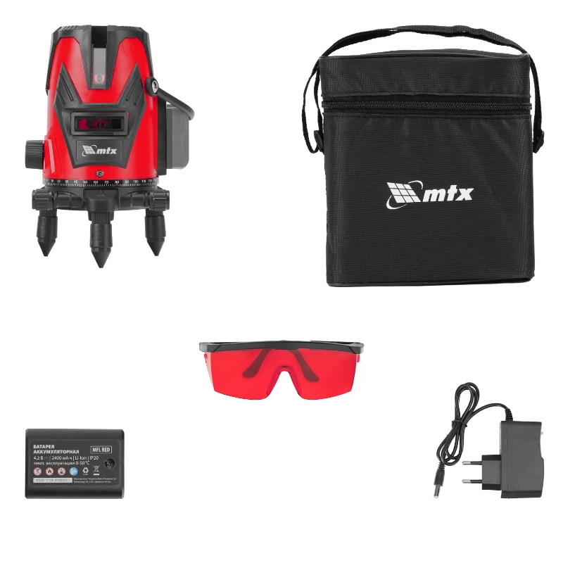Лазерный уровень MTX MFL RED 35014, 30 м, красный луч, акк. Li 2400 mAh, сумка, резьба 5/8" в Муроме