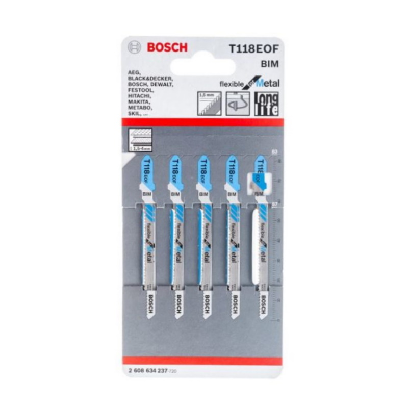 Пилки для лобзика Bosch 2.608.634.237 (T118EOF, BIM, 5 шт.) в Туле