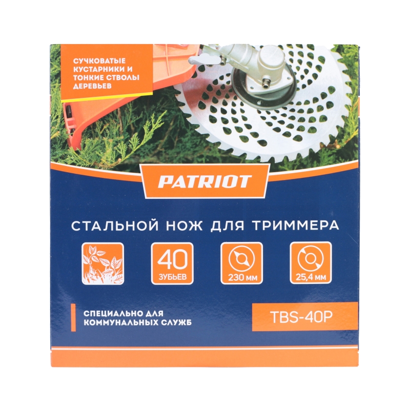 Нож для триммера Patriot TBS-40P 809115229 (D=230х25,4мм, толщина 1,3 мм 40 зубьев) в Иваново