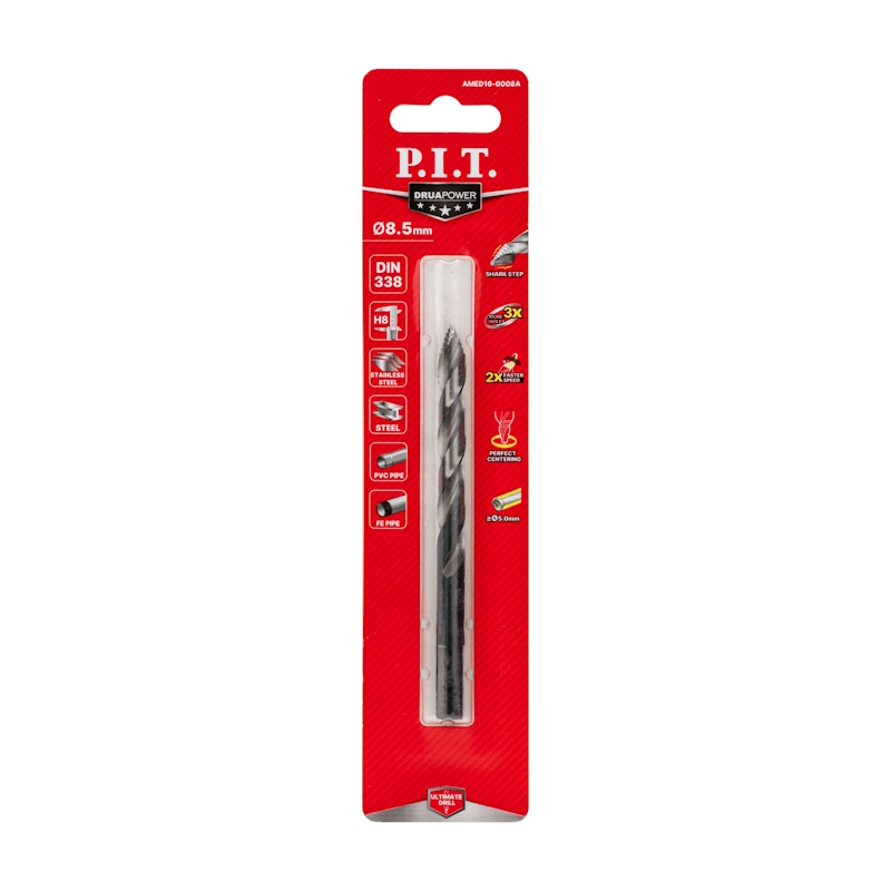 Сверло по металлу P.I.T. DRUA AMED16-0008A, самоцентрирующееся (HSS, 8.5х117 мм, SharkStep) в Муроме