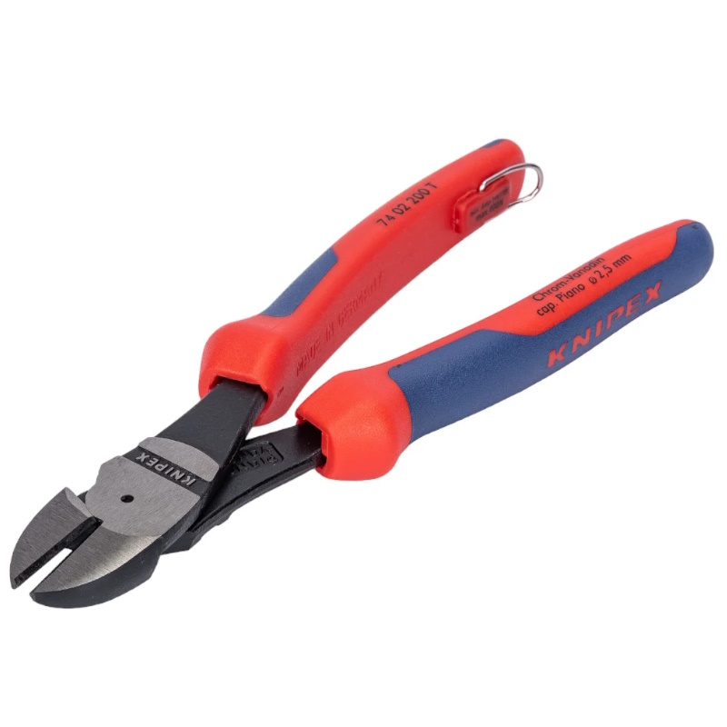 Бокорезы особо мощные Knipex KN-7402200T, 200 мм, фосфатированные, 2-компонентные ручки, проушина для страховки в Муроме