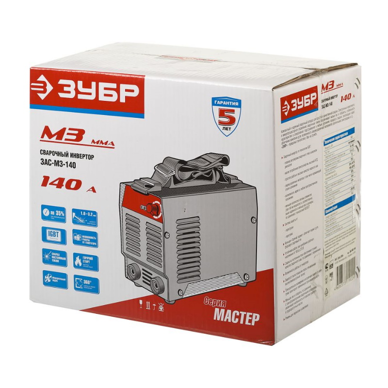 Инвертор сварочный Зубр ЗАС-М3-140 140А MMA ПВ-35