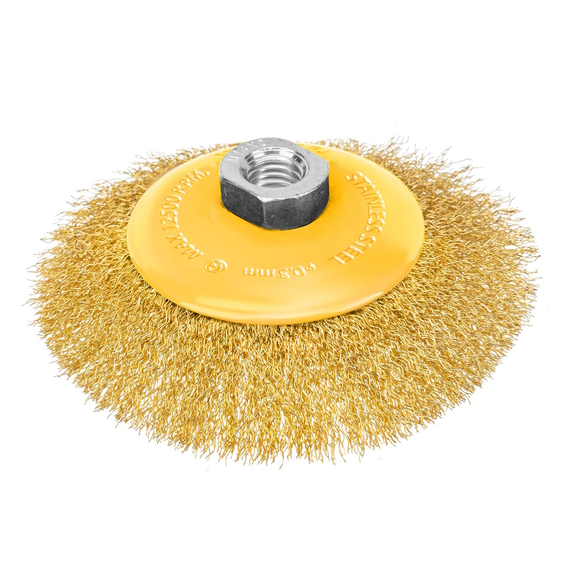 Щетка для УШМ Denzel 746163 125 мм М14 тарелка витая нержавеющая проволока 03 мм 466₽