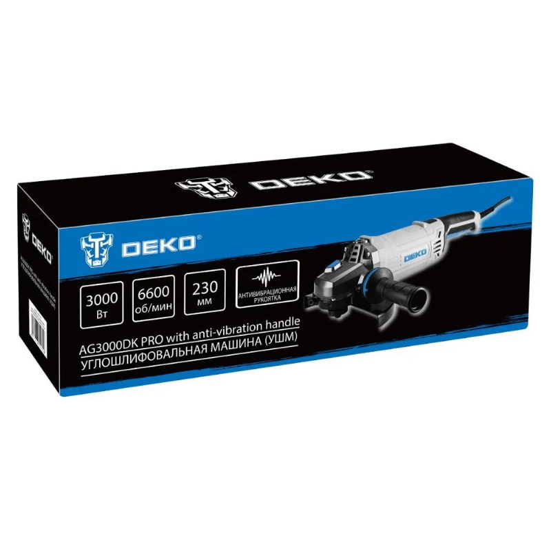 Угловая шлифмашина (болгарка) Deko AG1500DK PRO 083-1026, 230 мм, 3000 Вт, плавный пуск в Туле