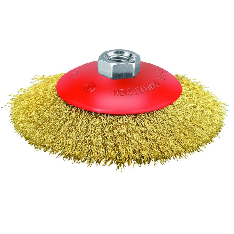 Щетка коническая латунная проволочная PIT APLS12-P125 125x03мм M14 292₽