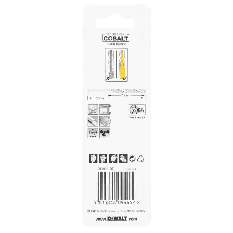 Сверло по металлу DeWalt DT4902-QZ, EX HSS-CO, 3х61х33 мм, 2 штуки в Рыбинске