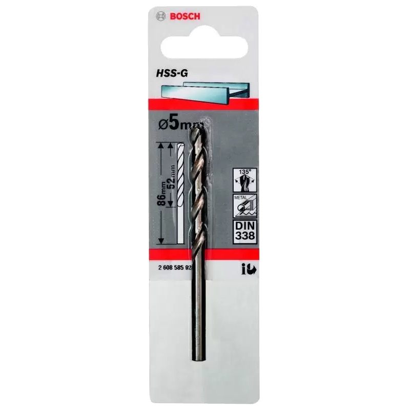 Сверло по металлу Bosch 2.608.585.922, HSS-G, 5 мм, 1 штука в Иваново