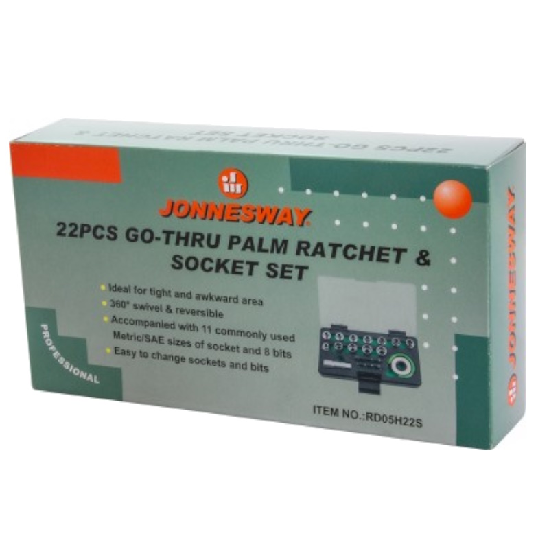 Головки торцевые Jonnesway RD05H22S 046626, SPLINE М4-13, с дисковым трещоточным механизмом и аксессуарами в наборе, 22 предмета в Муроме