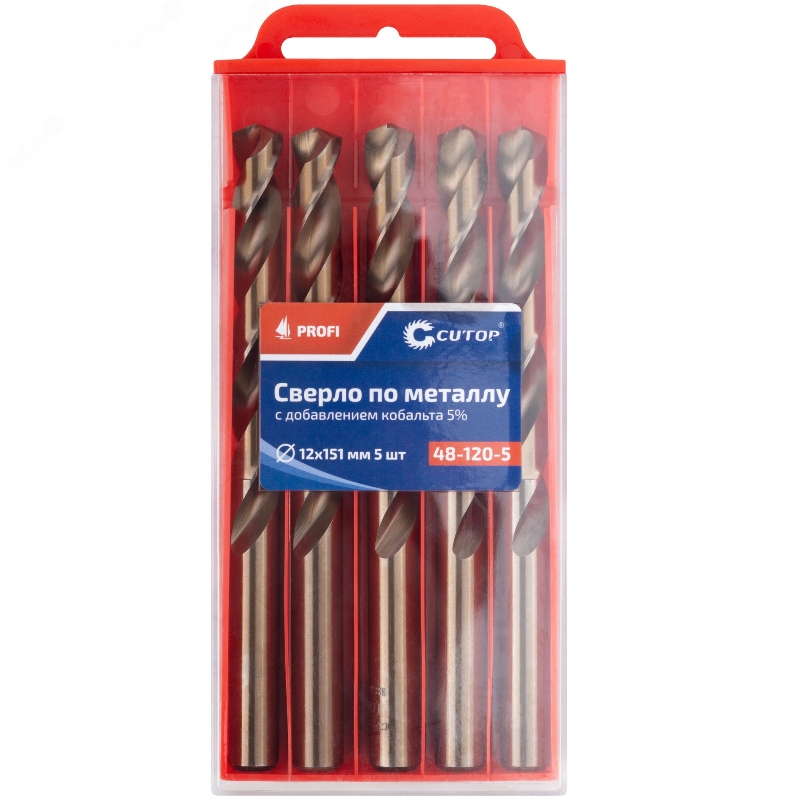 Сверло по металлу Cutop Profi 48-120-5, с кобальтом 5%, 12 x 151 мм (5 шт) в Твери