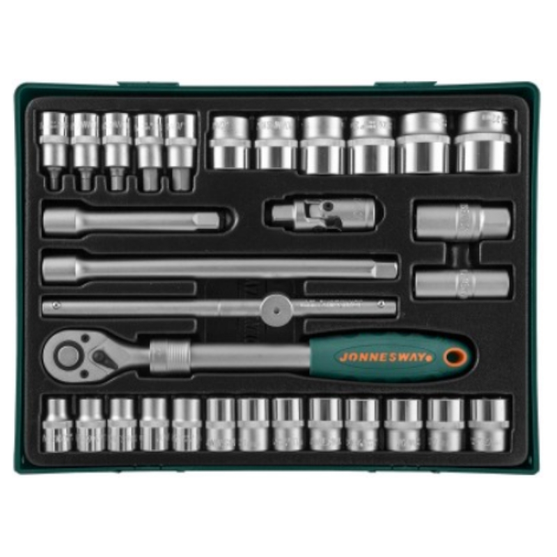 Набор торцевых головок с аксессуарами Jonnesway S04H4131SP 049288, 1/2"DR в ложементе 370x370 мм, 31 предмет в Александрове