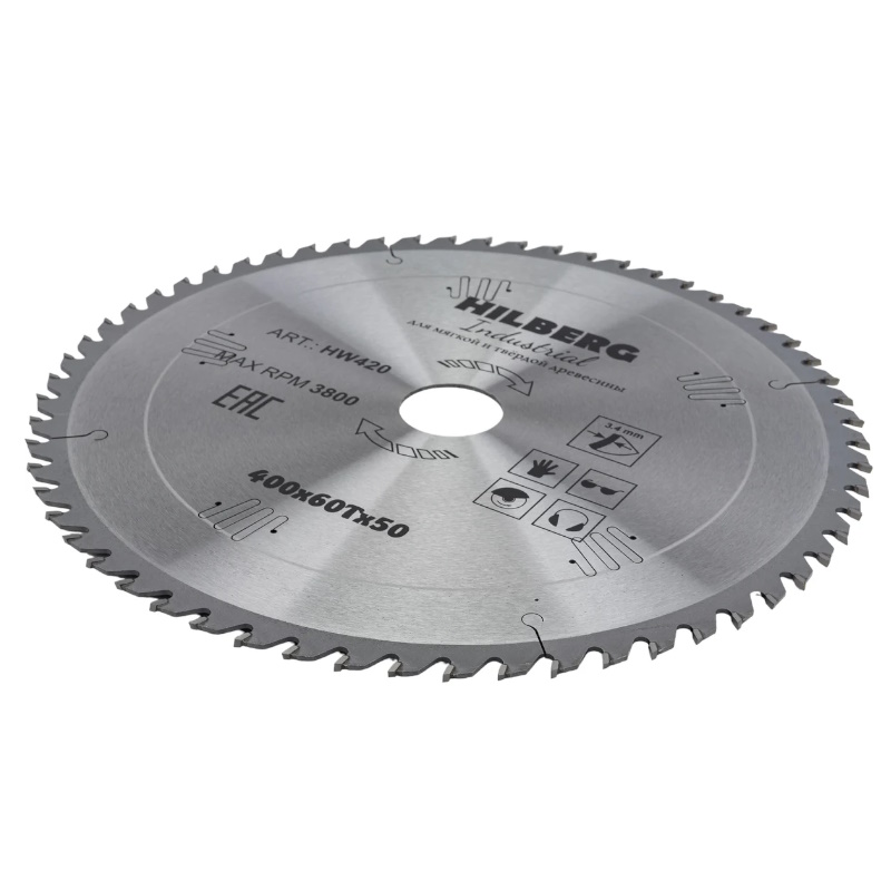 Диск пильный Hilberg Industrial HW420, дерево, 400*50*60Т в Муроме