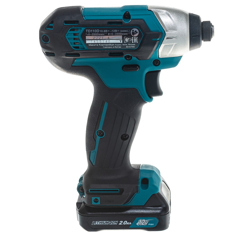 Аккумуляторный винтоверт Makita TD110DWAE (ударный тип, крутящий момент 110 нм, вес 1 кг, подсветка)