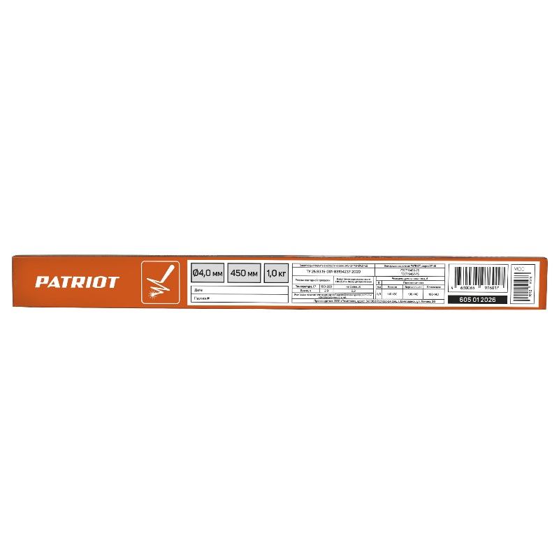 Электроды сварочные Patriot 605012010, МР-3С, 4 мм, 450 мм, 1 кг в Иваново