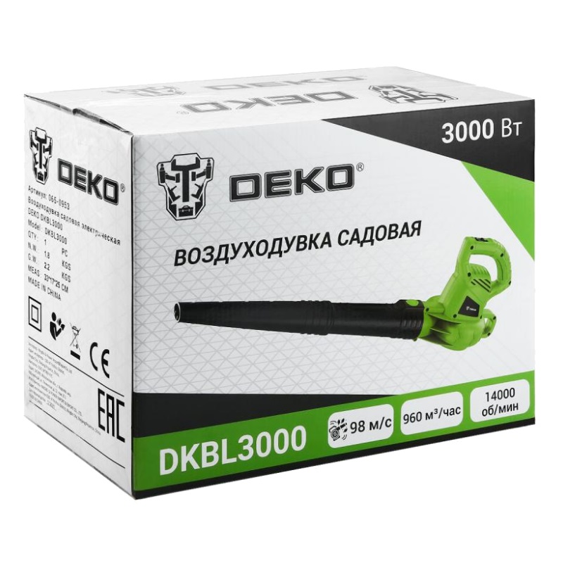 Воздуходувка садовая электрическая Deko DKBL3000 065-0953 в Иваново