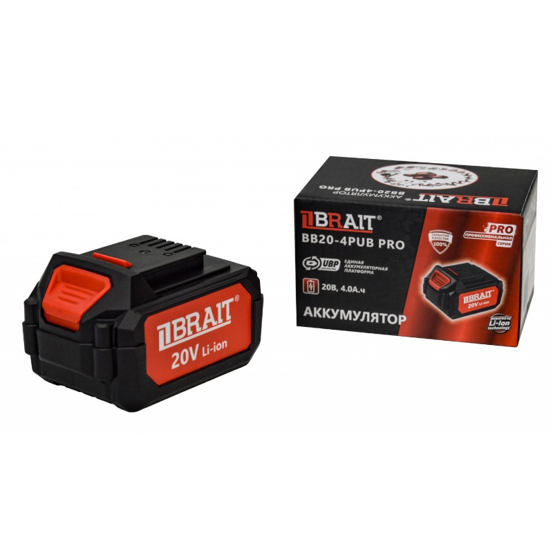 Аккумулятор Brait BB20-4PUB PRO 21.02.564.101 (20В, 4.0 А.ч.Единая платформа PU и PUBL) в Рыбинске
