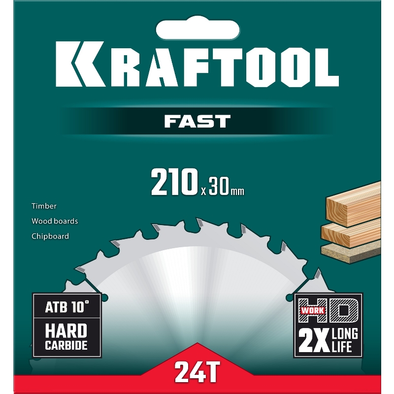 Пильный диск по алюминию Kraftool Fast 36950-210-30, 210 х 30 мм, 24Т в Муроме