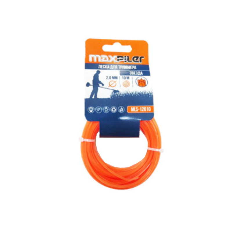 Леска для триммера Maxpiler MLS-12010, 2 мм*10 м, звезда, картон