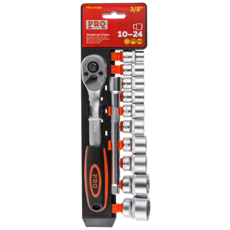 Набор головок Pro Startul PRO-41438, 3/8", 10-24мм, 12 предметов