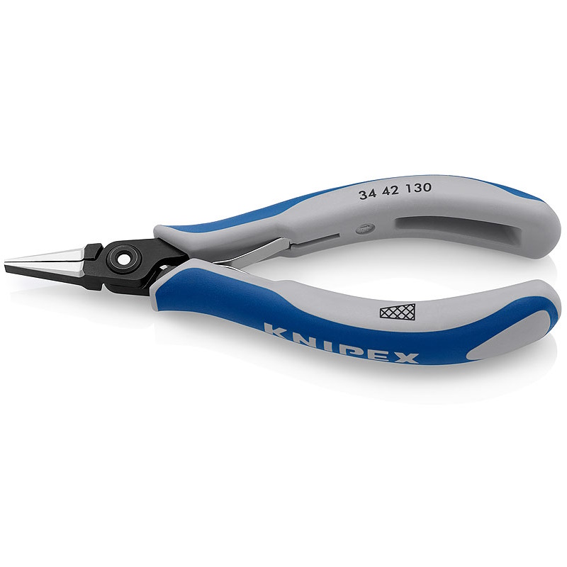 Плоскогубцы захватные прецизионные для электроники Knipex KN-3442130 плоские широкие губки с насечкой 130 мм 2-комп ручки 9889₽