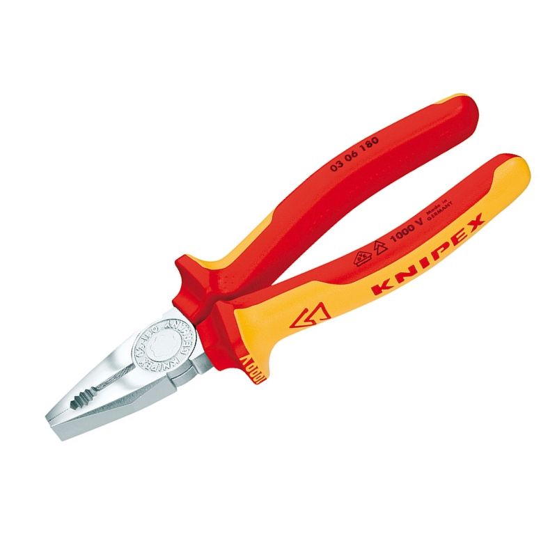 Плоскогубцы комбинированные Knipex KN-0306180, хромированные, 180 мм
