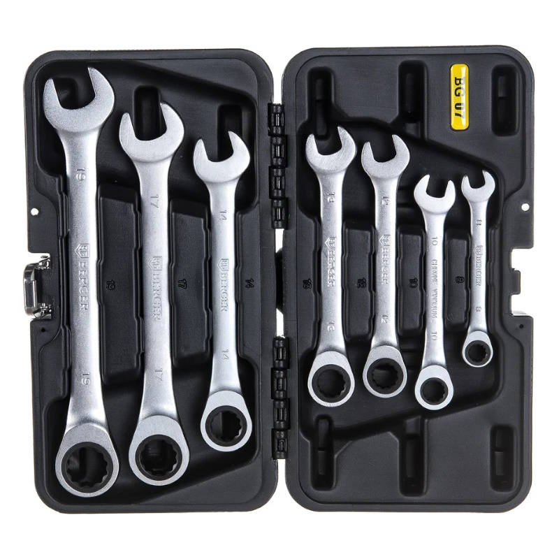 Набор ключей комбинированных трещоточных Berger BG-7SCRW 7 предметов 5337₽