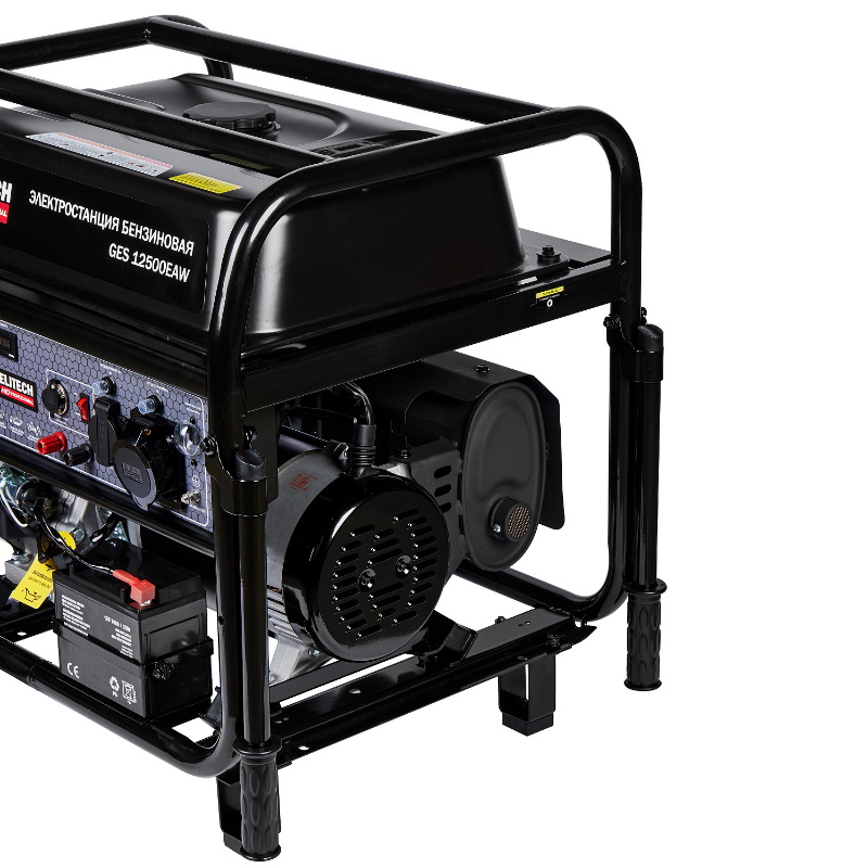 Генератор бензиновый Elitech HD GES 12500EAW 204674, 4-т, максимальная 9.8/номинальная 9 кВт, 230В-40А/12В-8.3А