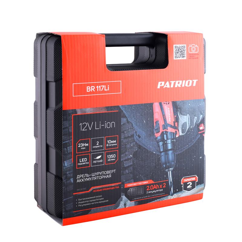 Аккумуляторная дрель-шуруповерт Patriot BR 117Li 180301117 в Коврове