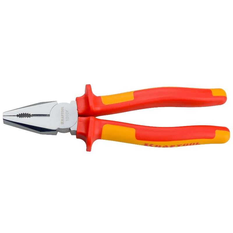 Плоскогубцы Kraftool ELECTRO-KRAFT 2202-1-20 Cr-Mo сталь двухкомпонентная маслобензостойкая рукоятка хромированное покрытие 200мм 2064₽