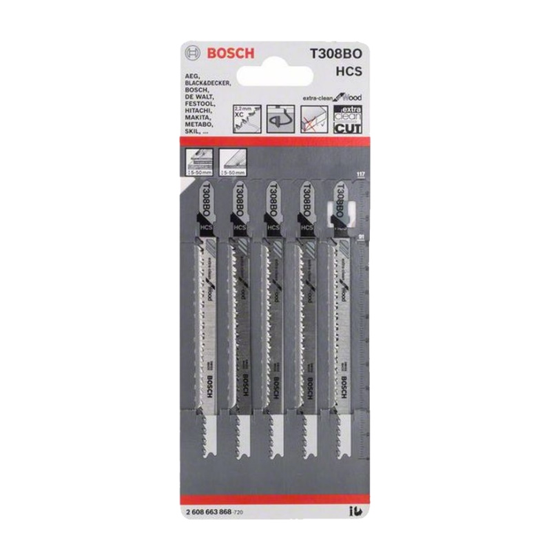 Пилки для лобзика Bosch T 308 BO, HCS 2.608.663.868 в Рыбинске