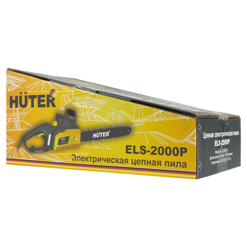 Электрическая цепная пила Huter ELS-2000P (2000 вт, длина шины 40 см, шаг цепи 0.375 дюймов)