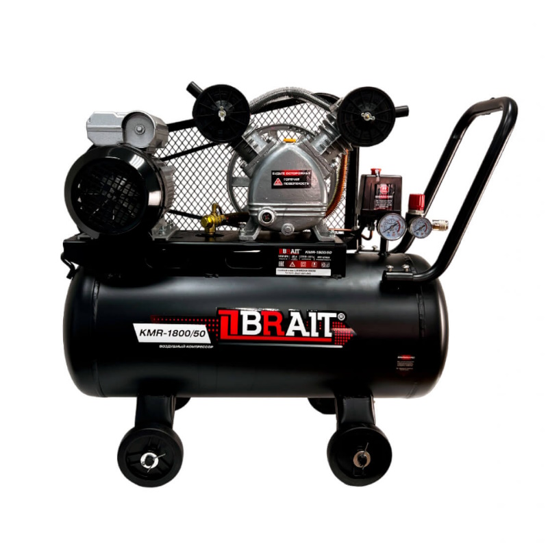 Компрессор воздушный Brait KMR-1800/50 20.01.021.043 (2-х цилиндровый, 1,8 кВт; ременной) в Кинешме