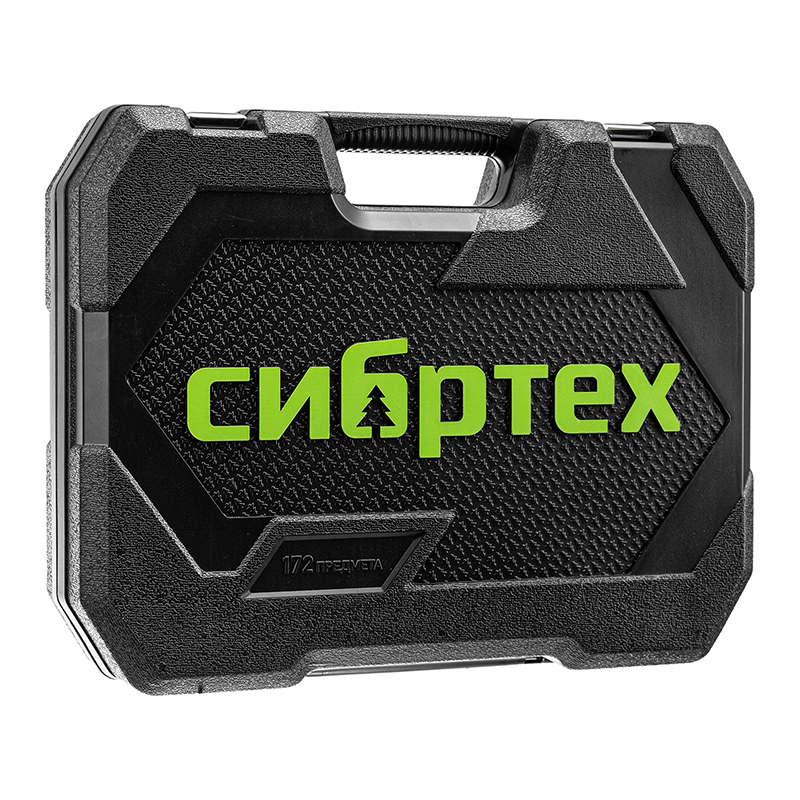 Набор инструментов, Сибртех, 14171, в пластиковом кейсе 172 пред. (1/2", 3/8", 1/4") в Коврове
