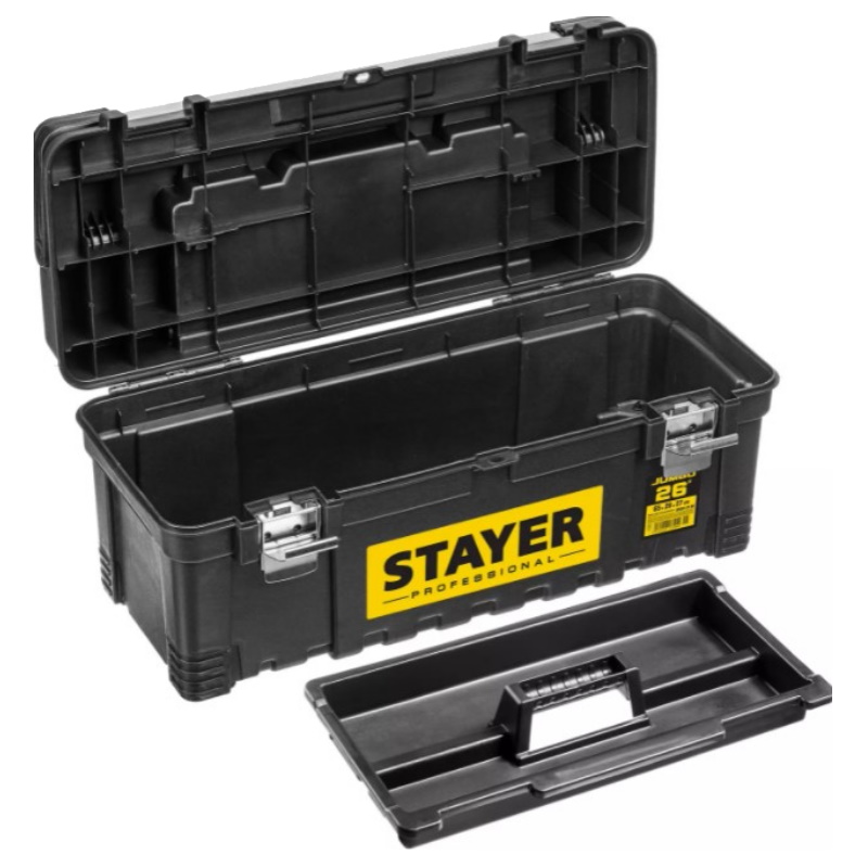 Ящик пластиковый для инструментов Stayer JUMBO-26 Professional 38003-26, 650 x 280 x 270 мм, (26")  в Коврове