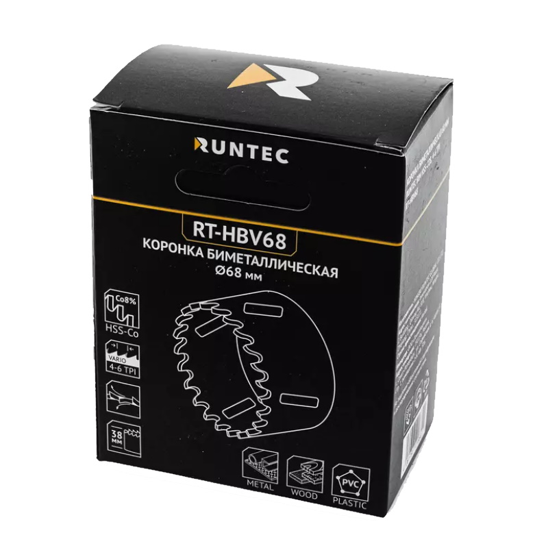 Коронка биметаллическая Runtec RT-HBV68, 68 мм, 4-6 TPI во Владимире