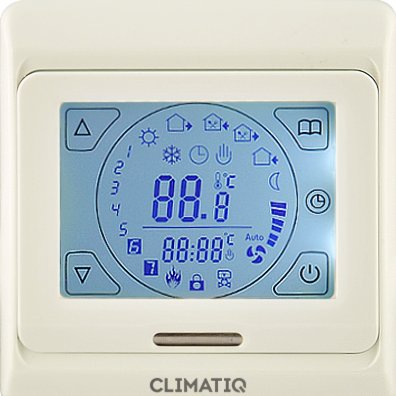 Терморегулятор с ЖК-дисплеем и сенсорными кнопками Climatiq ST 20668 слоновая кость 3475₽