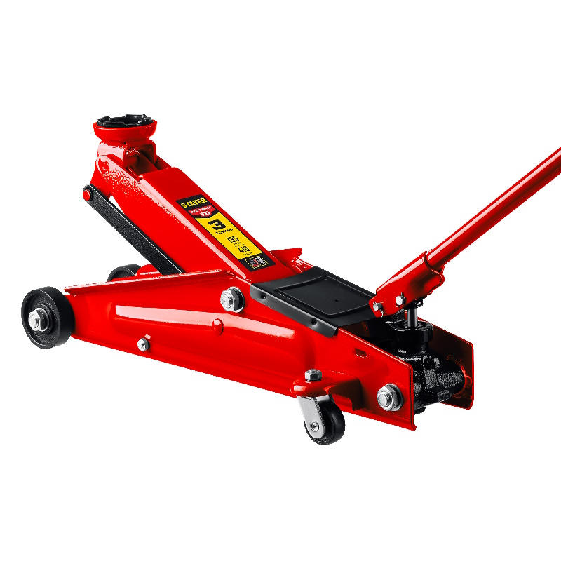 Подкатной домкрат Stayer Professional RED FORCE 43151-3, 3 т, 135 - 410 мм, с увеличенным подъемом и поворотной ручкой  в Угличе