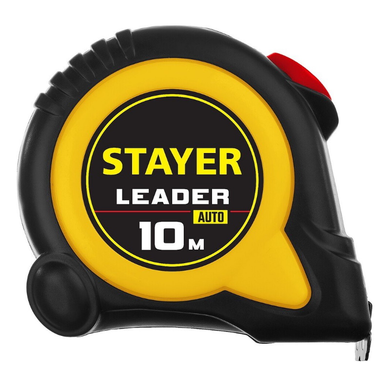 Рулетка Stayer Leader 3402-10-25, 10м / 25мм с автостопом в ударостойком обрезиненном корпусе  в Череповце
