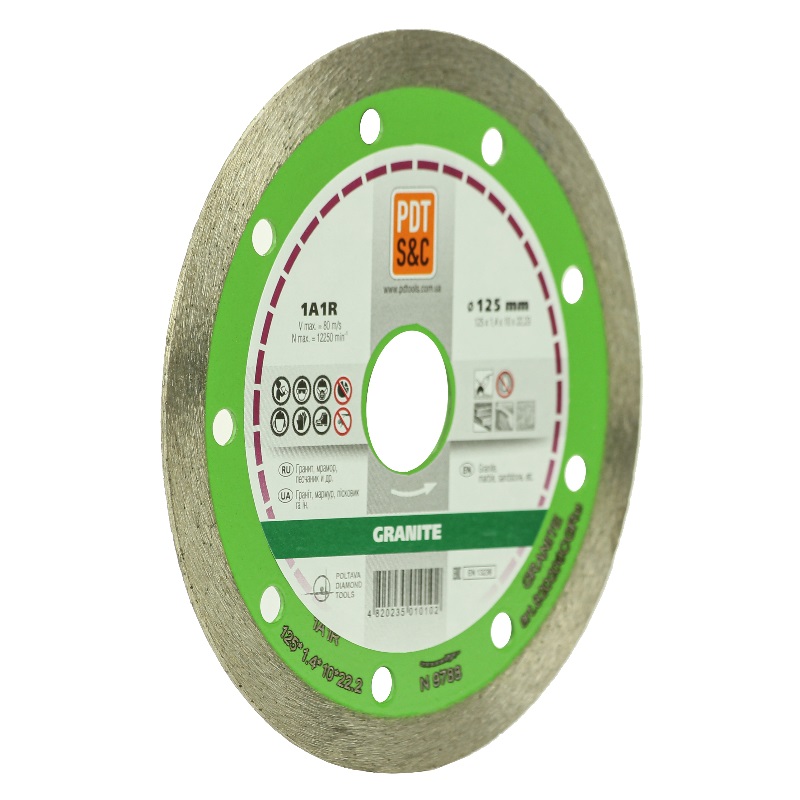 Круг отрезной алмазный PDT Granite 1А1R (125х1.4х10х22.2 мм) 820200CGRu