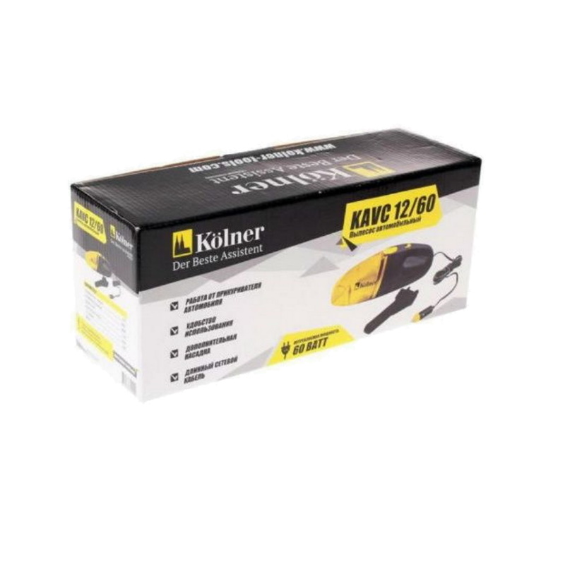 Ручной пылесос автомобильный Kolner KAVC 12/60 с насадками
