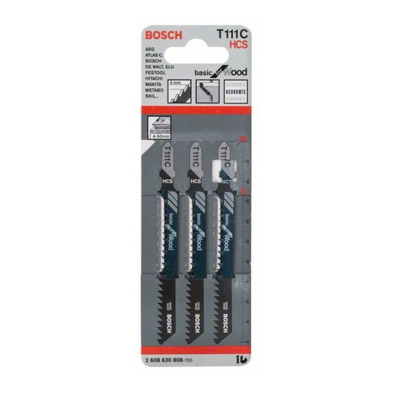 Лобзиковые пилки Bosch T 111 С HCS 2608630808 3 шт