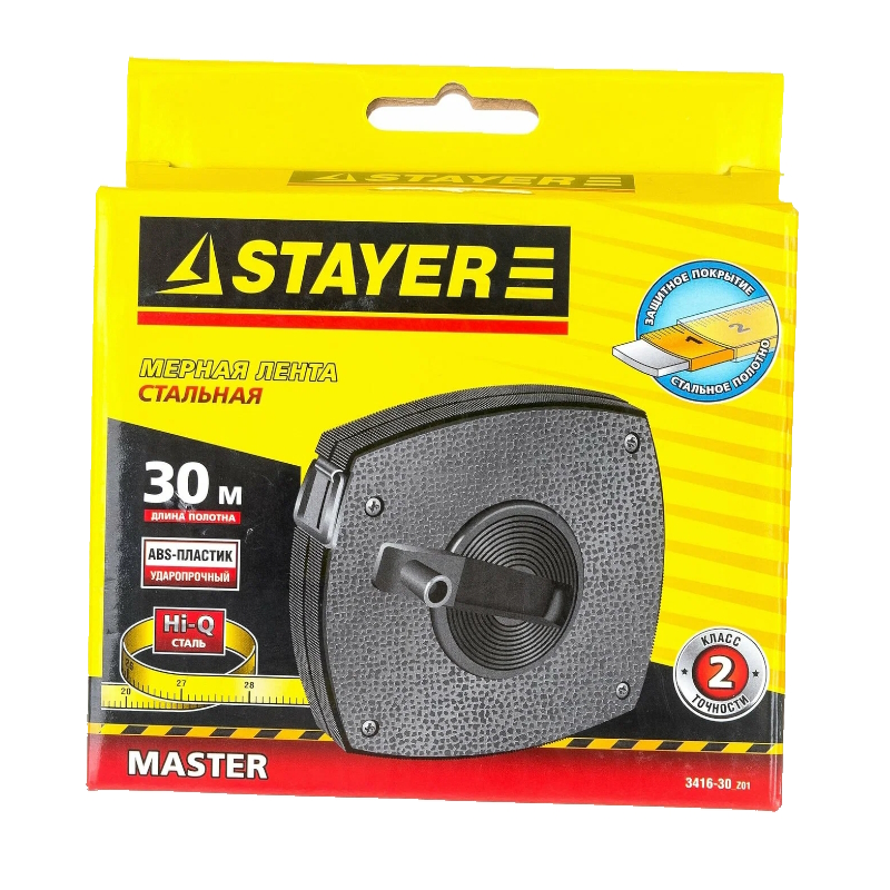 Мерная лента Stayer 3416-30_z01, S-30 стальное полотно 10мм, 30м в Переславле