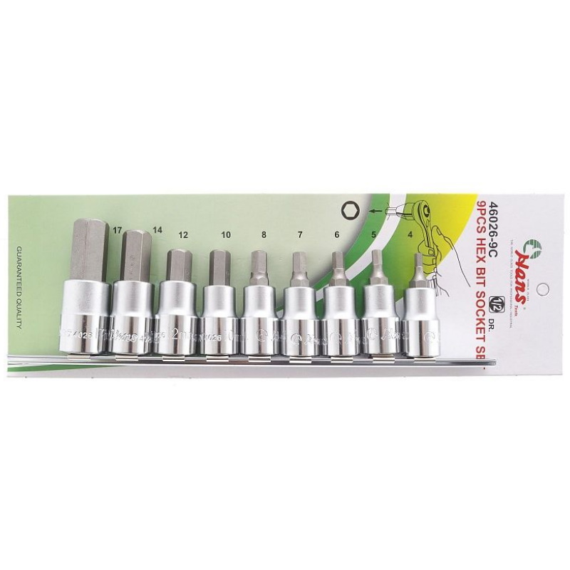 Набор головок шестигранных Hans 46026-9C 12 4-17 мм 9 предметов 2294₽