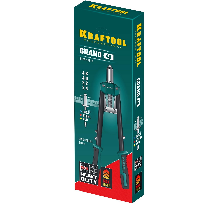 Усиленный заклепочник Kraftool GRAND-48 31175 (двуручный, размер заклепок 2.4-4.8 мм)