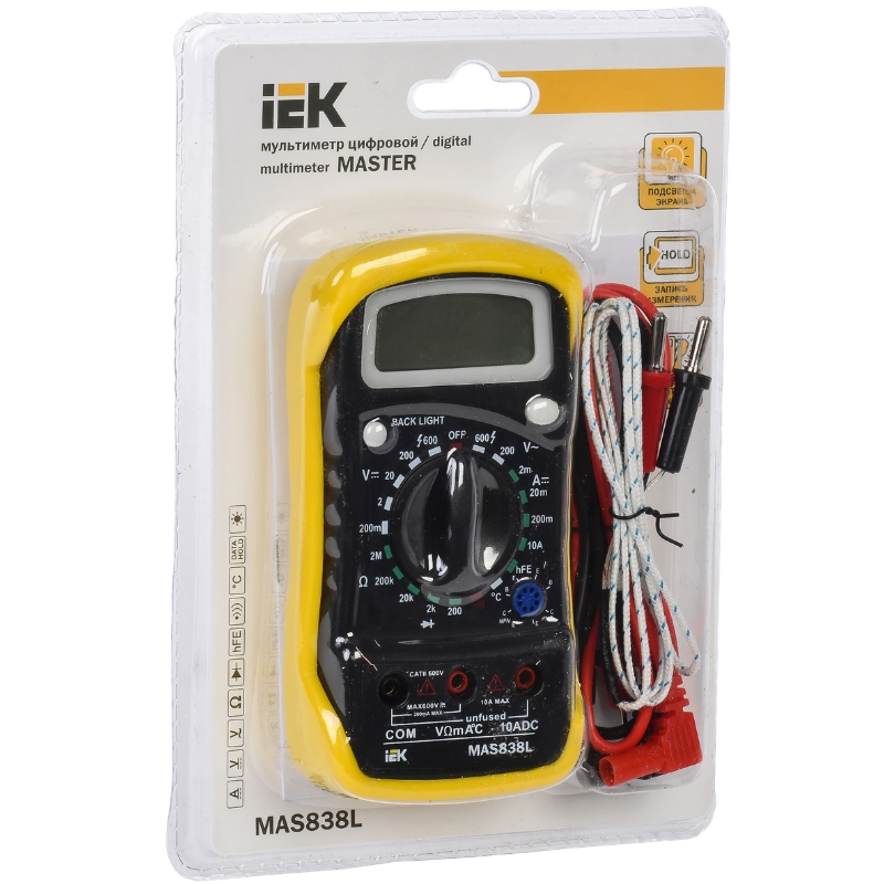 Мультиметр цифровой IEK MASTER MAS838L TMD-3L-838 во Владимире
