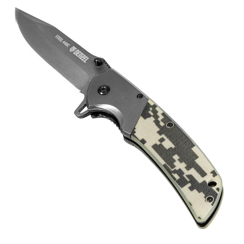 Нож складной, многоцелевой Denzel 79207, системы Liner-Lock, с накладкой G10, на классической рукоятке в Рыбинске