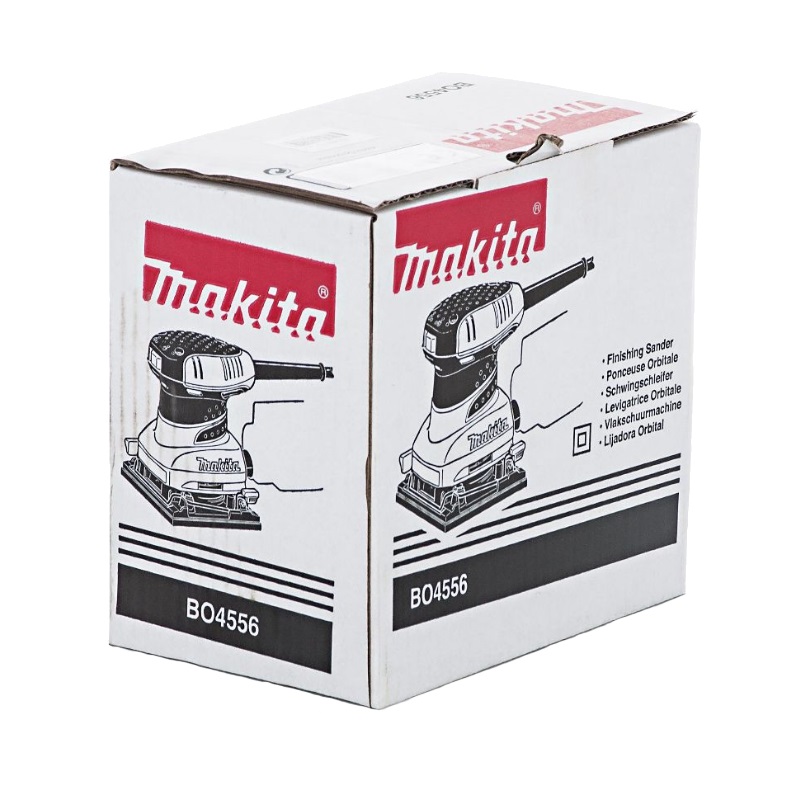 Вибрационная шлифовальная машина Makita BO4556, 200 Вт, 112х102 мм, с пылесборником и комплектом наждачной бумаги в Твери