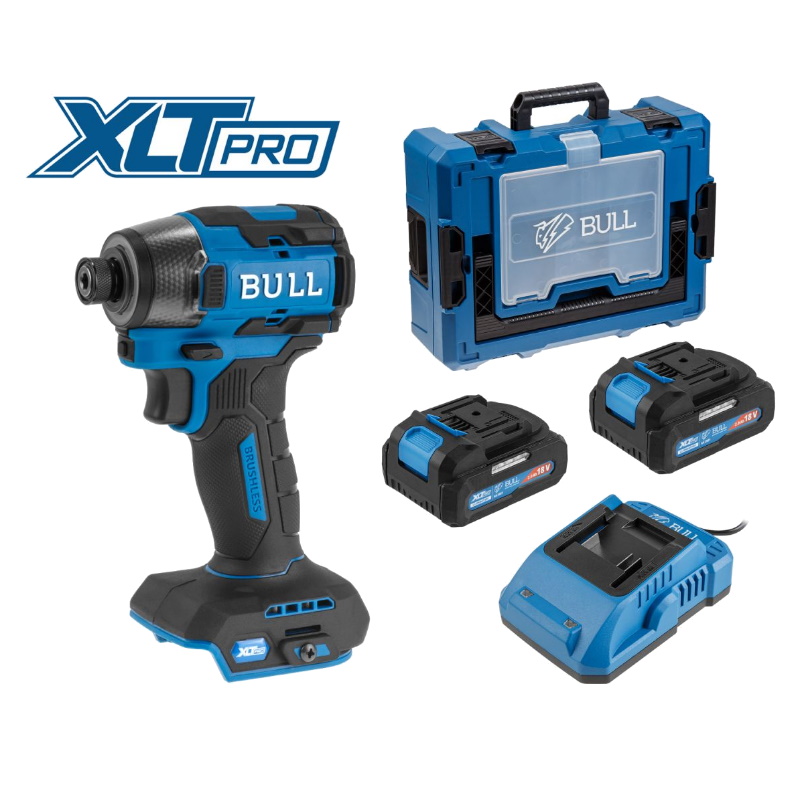 Аккумуляторный ударный гайковерт/винтоверт Bull CID 2218 SET 1329954, Xcase, XLTpro, бесщеточный, 18 В, 220 Н*м, 2х4 А*ч в Туле