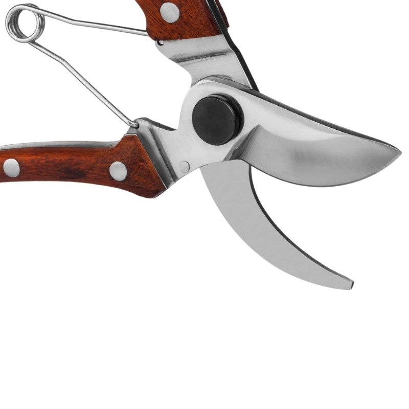 Плоскостной секатор Grinda PROLine P-17 423417, 195 мм, нержавеющая сталь, с деревянными рукоятками, цельнокованый, компактный в Костроме