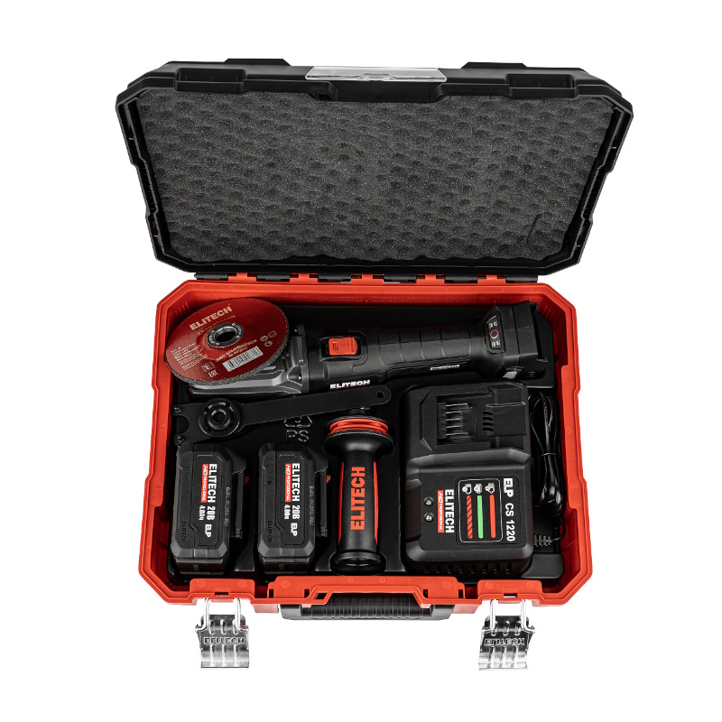 УШМ аккумуляторная Elitech CAG 2012DSL (E2213.075.02) 210319, б/щет, удлиненная ,ф 125 мм,20В, 2х4Ач в Иваново