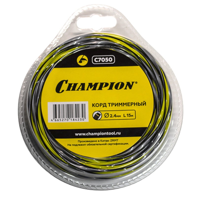 Корд триммерный Champion Tornado C7050, 2.4мм* 15м, витой квадрат